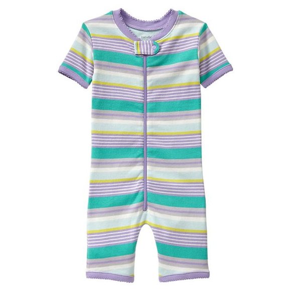 18-24 Gap sleeper pajamas pastel striped 1pc pj - Picture 1 of 2
